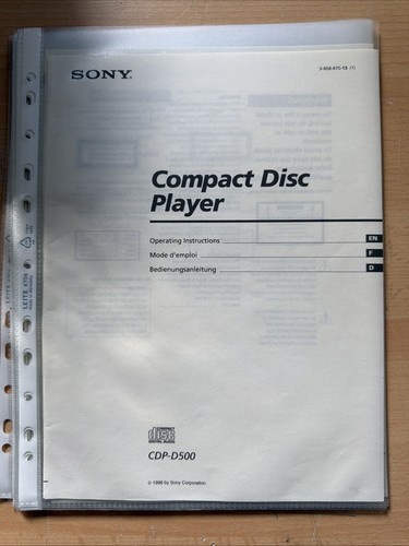 Sony cdp d500 professional - sony,